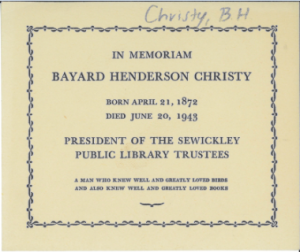 bayard henderson christy board president sewickley public library