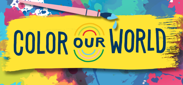 Color Our World logo with paint splatters and paint brush