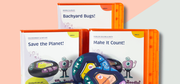 An All Audio Adventure with WhaZoodles Three WhaZoodle devices in front of three device cases