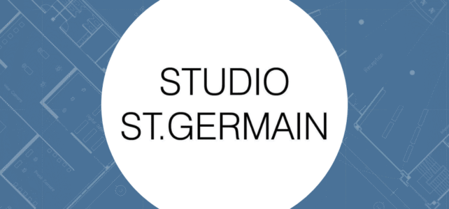 Keystone Project Architect Selected Studio St. Germain logo in white circle over blueprint background